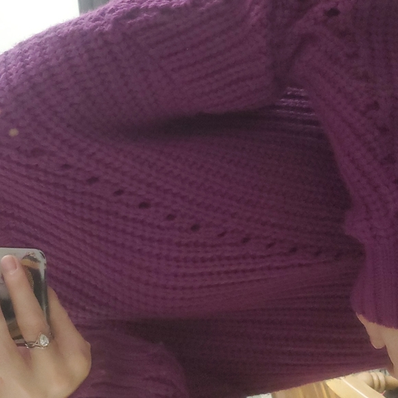 Purple drop shoulder knit sweater size XL - Picture 3 of 10
